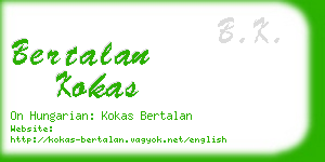 bertalan kokas business card